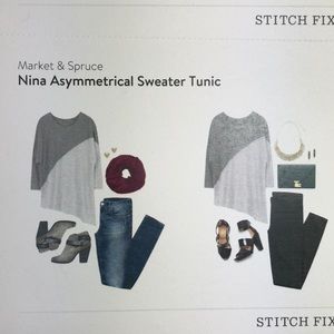 Market and Spruce Nina Asymmetrical Sweater Tunic